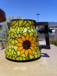 sunflower, mosaic, art, glass, yellow, orange, sunburst