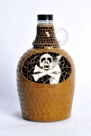 mosaic, jug, skull, crossbones, glass, art, wine, death