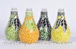 glass, mosaic, art, fruit, lime, lemon, orange, pear, vase