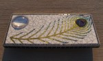 glass, mosaic, art, fine, Peacock, feather, quote, bubble, iridescent