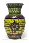 stained glass mosaic tiffany vase green