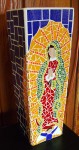 Virgin De Guadalupe, mosaic, glass, art, vase, Virgin Mary
